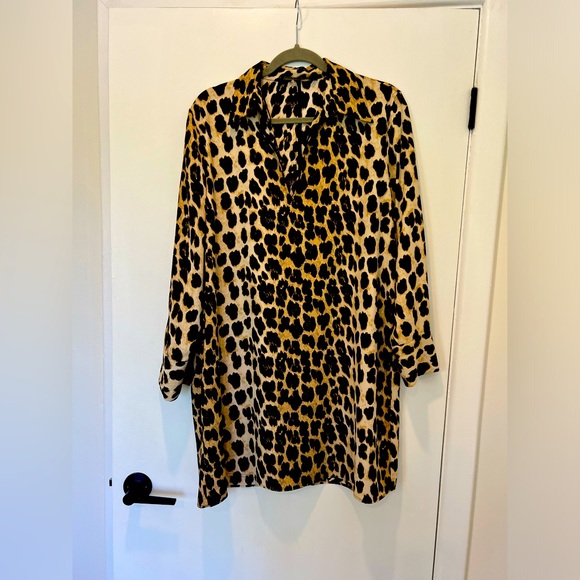 Zara Leopard Print Mini Dress - Picture 1 of 6